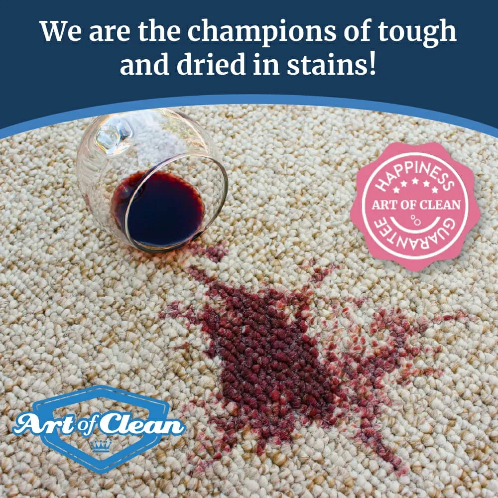 Stain removal Service We are the champions of tough and dried in stains!