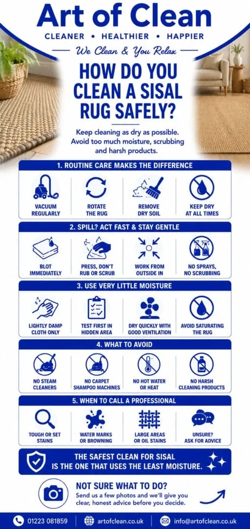 How Do You Clean a Sisal Rug Safely info graphic