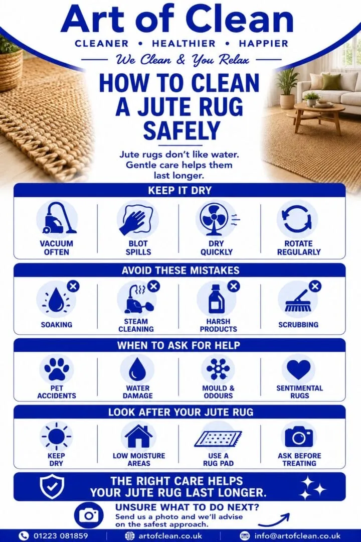 How to Clean a Jute Rug Safely at Home Infographic
