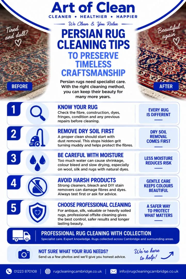 Persian Rug Cleaning Tips to Preserve Timeless Craftsmanship Infographiic