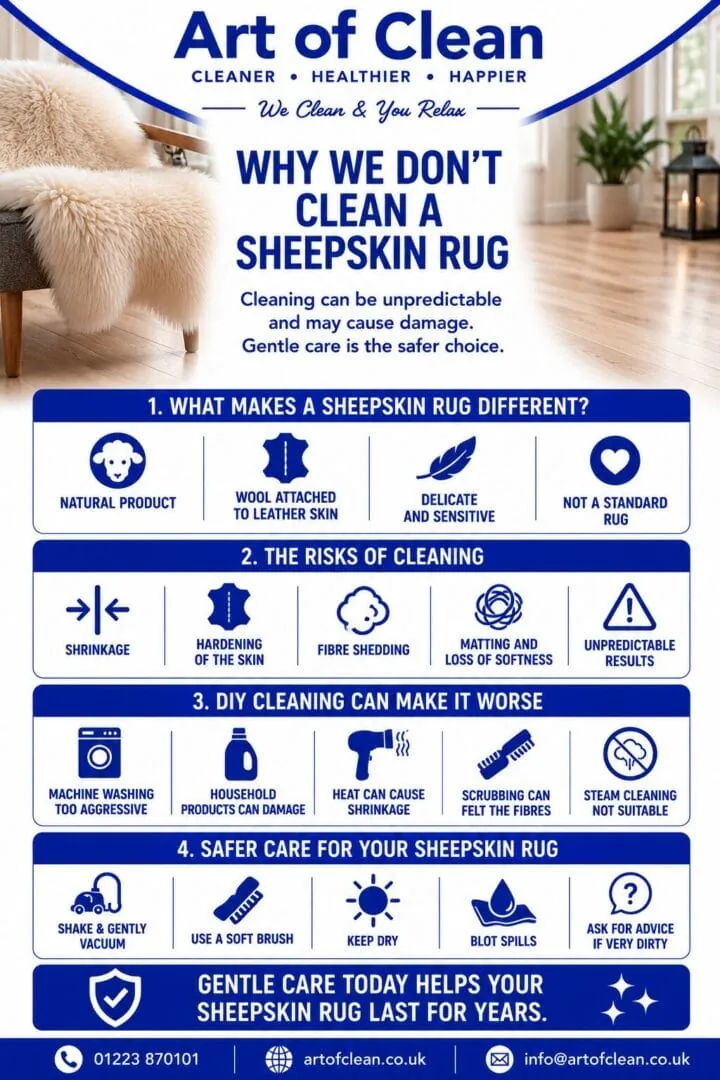 Why We Don’t Clean a Sheepskin Rug Info Graphic
